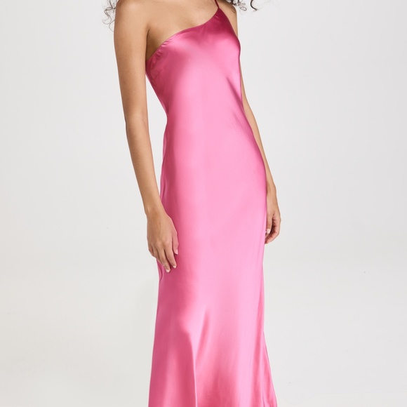 Maison Essentiale - Pink Silk Midi Slip Dress - Size L - Picture 10 of 11